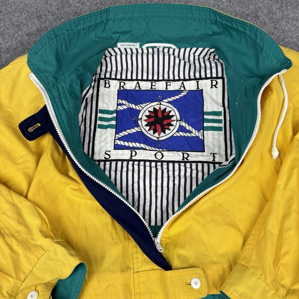 VTG Braefair Sports Jacket Mens Large‎ Colorblock Sailing Nautical Windbreaker